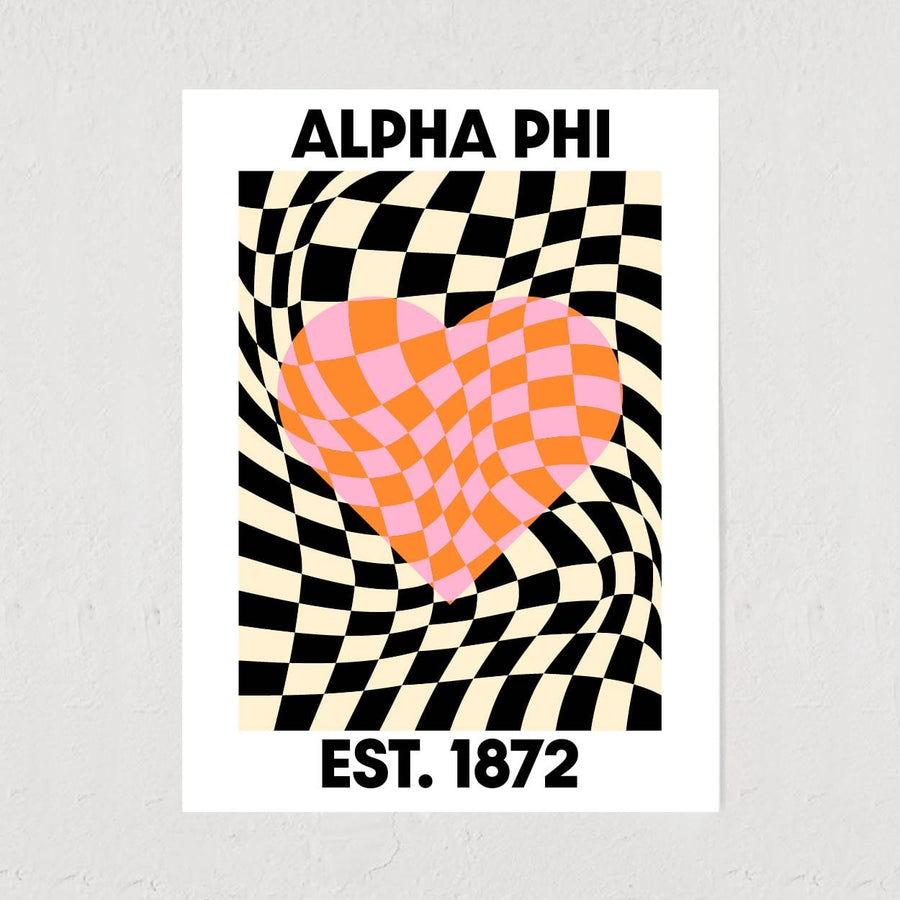 Ali & Ariel Checkered Heart Art Print