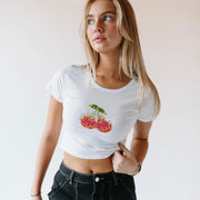 Ali & Ariel Cherry Baby Tee Cropped (available for some orgs)