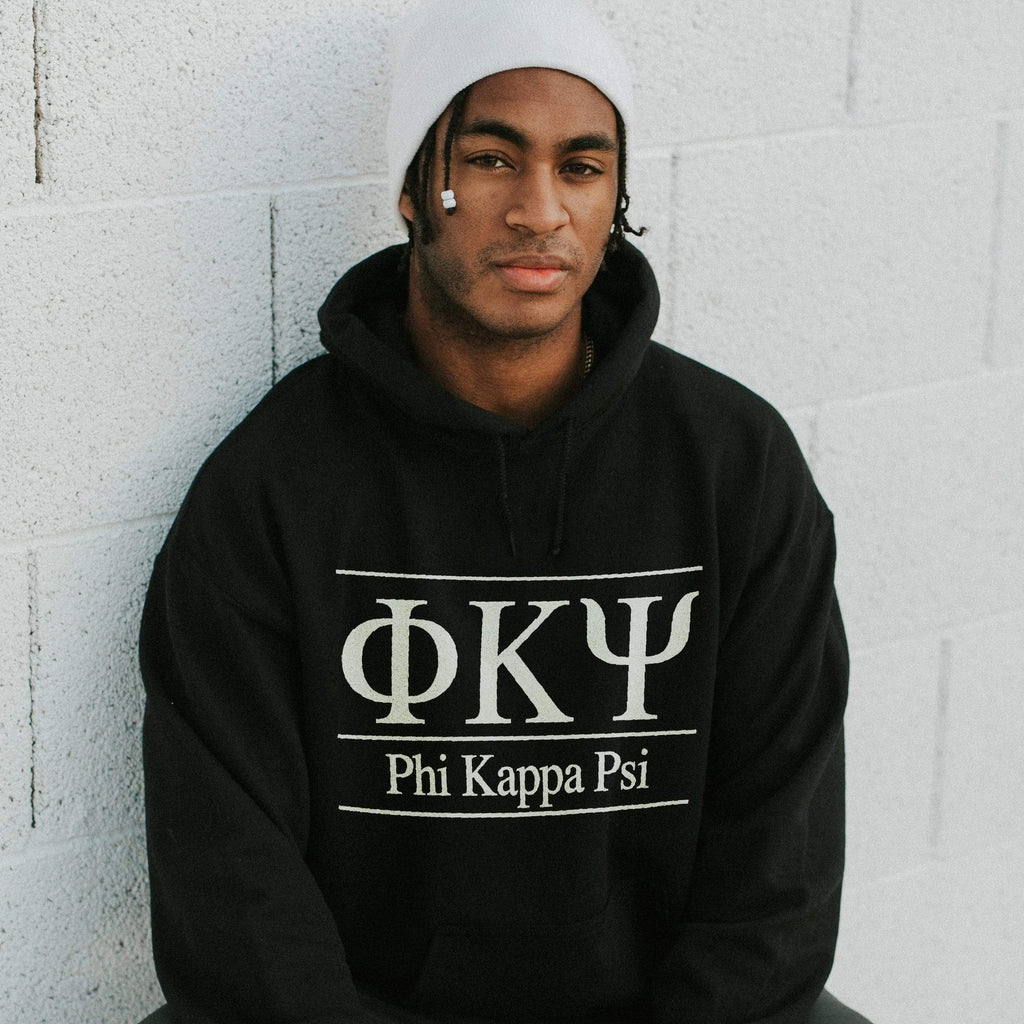 Ali & Ariel Classic Letters Hoodie in Black <br> (available for all fraternities)