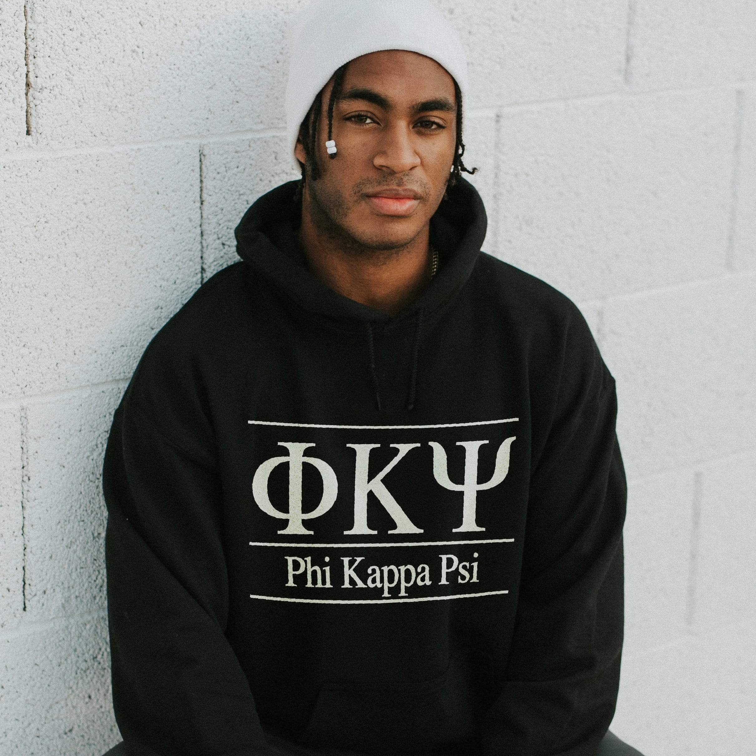 Ali & Ariel Classic Letters Hoodie in Black <br> (available for all fraternities)