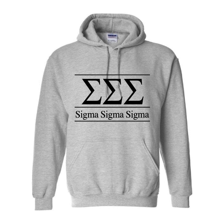 Ali & Ariel Classic Letters Hoodie in Sport Grey <br> (sororities G-Z) Sigma Sigma Sigma / Small