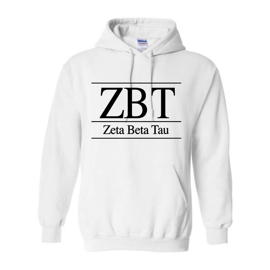 Ali & Ariel Classic Letters Hoodie in White <br> (available for all fraternities)