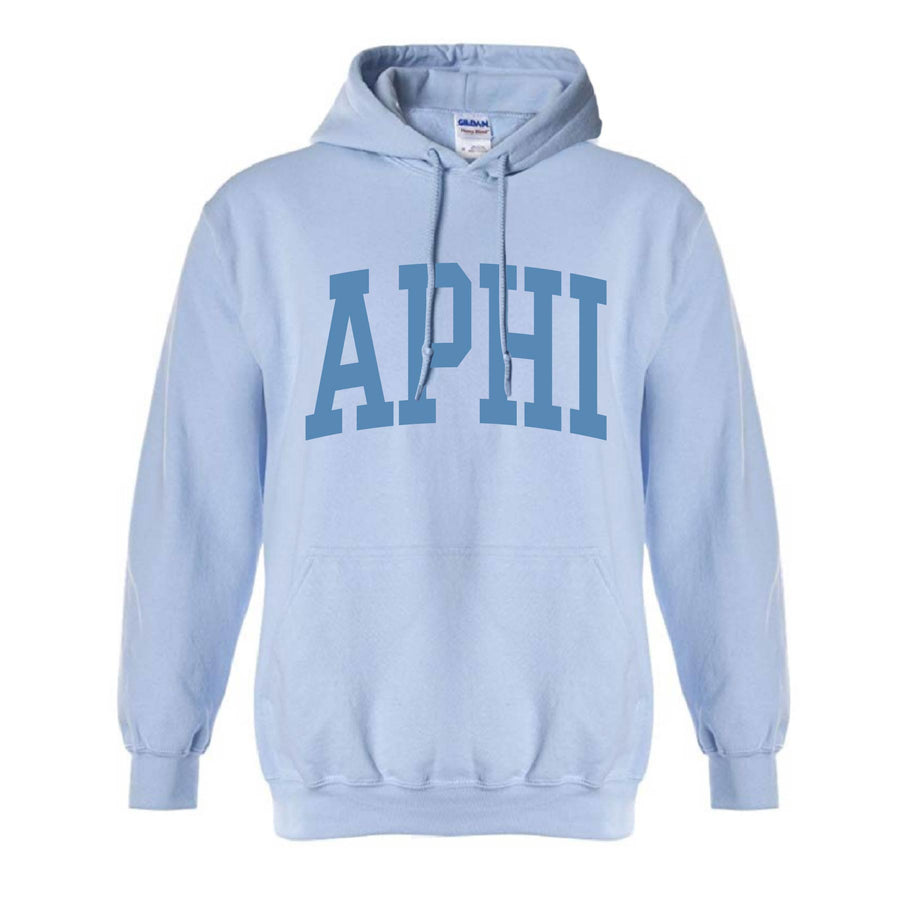 Ali & Ariel Collegiate Baby Blue Hoodie <br> (available for all organizations!) Alpha Phi / XL