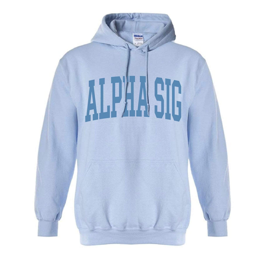 Ali & Ariel Collegiate Baby Blue Hoodie <br> (available for all organizations!) Alpha Sigma Alpha / XL