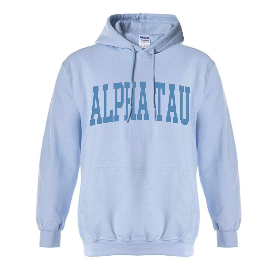 Ali & Ariel Collegiate Baby Blue Hoodie <br> (available for all organizations!) Alpha Sigma Tau / XL
