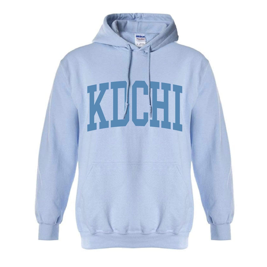 Ali & Ariel Collegiate Baby Blue Hoodie <br> (available for all organizations!) Kappa Delta Chi / XL