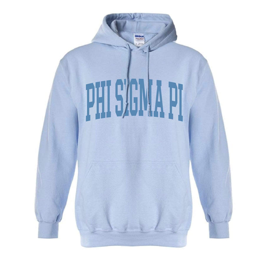 Ali & Ariel Collegiate Baby Blue Hoodie <br> (available for all organizations!) Phi Sigma Pi / XL