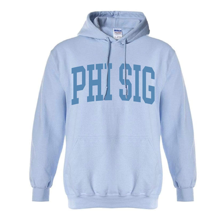 Ali & Ariel Collegiate Baby Blue Hoodie <br> (available for all organizations!) Phi Sigma Sigma / XL
