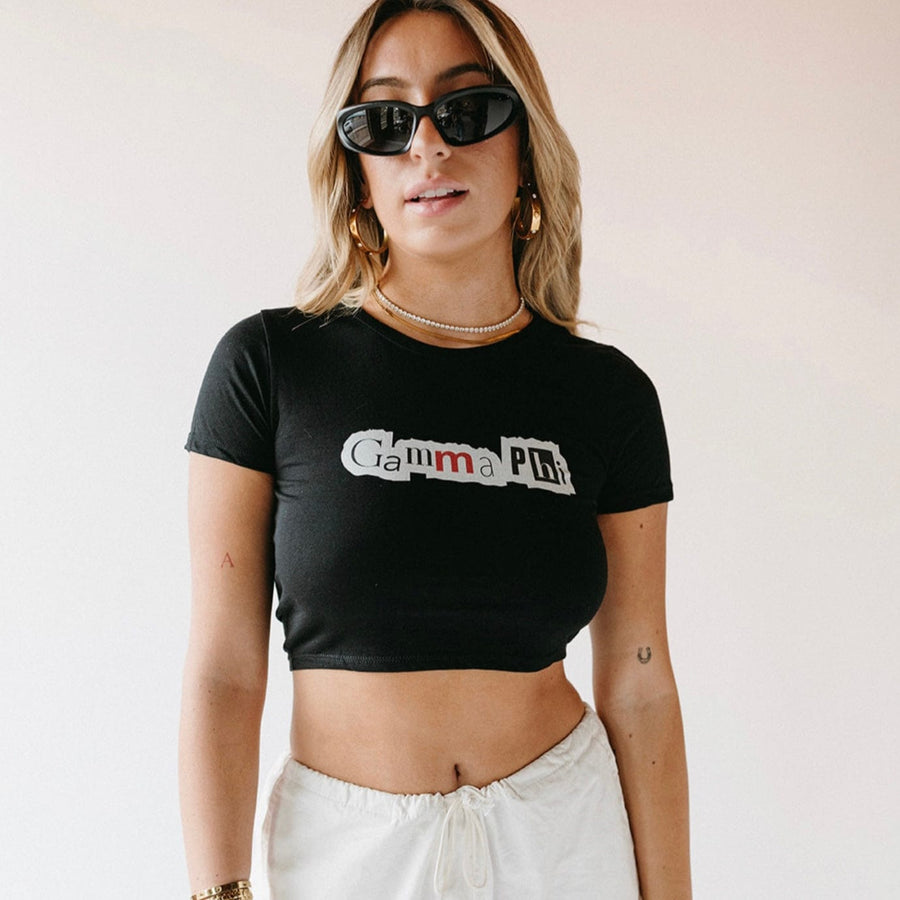 ali ariel cut out letters baby tee cropped available for some orgs