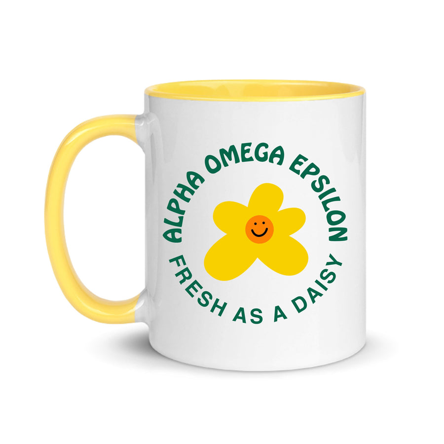 Ali & Ariel Daisy Mug (available for all organizations!) Alpha Omega Epsilon / 11 oz