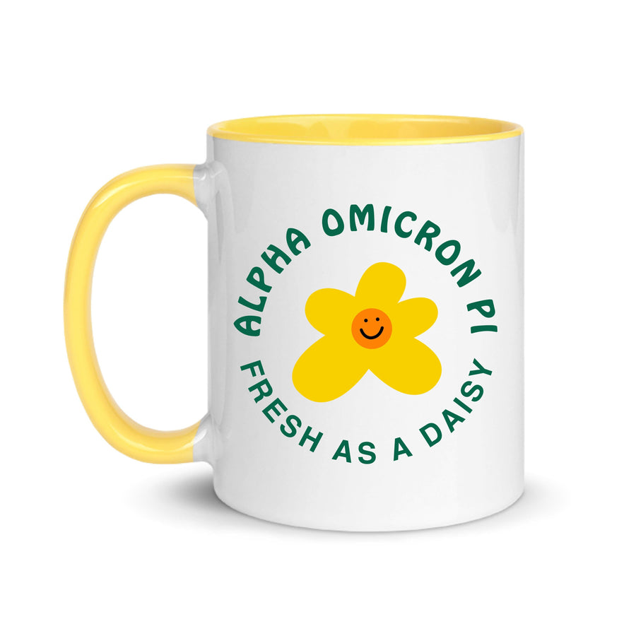 Ali & Ariel Daisy Mug (available for all organizations!) Alpha Omicron Pi / 11 oz