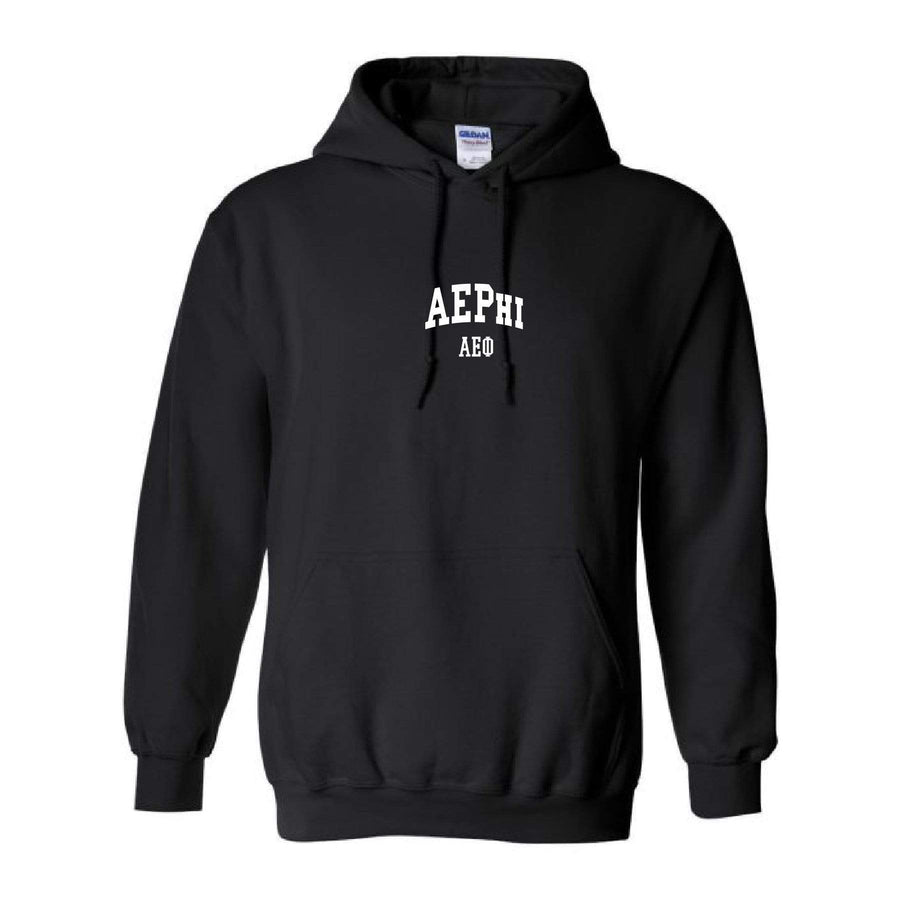 Ali & Ariel Embroidered Collegiate Hoodie <br> (sororities A-D) Alpha Epsilon Phi / Small