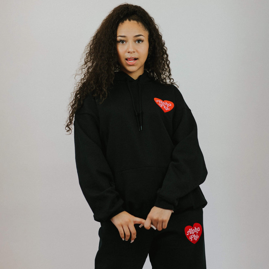 Ali & Ariel Embroidered Heart Hoodie <br> (sororities G-Z)
