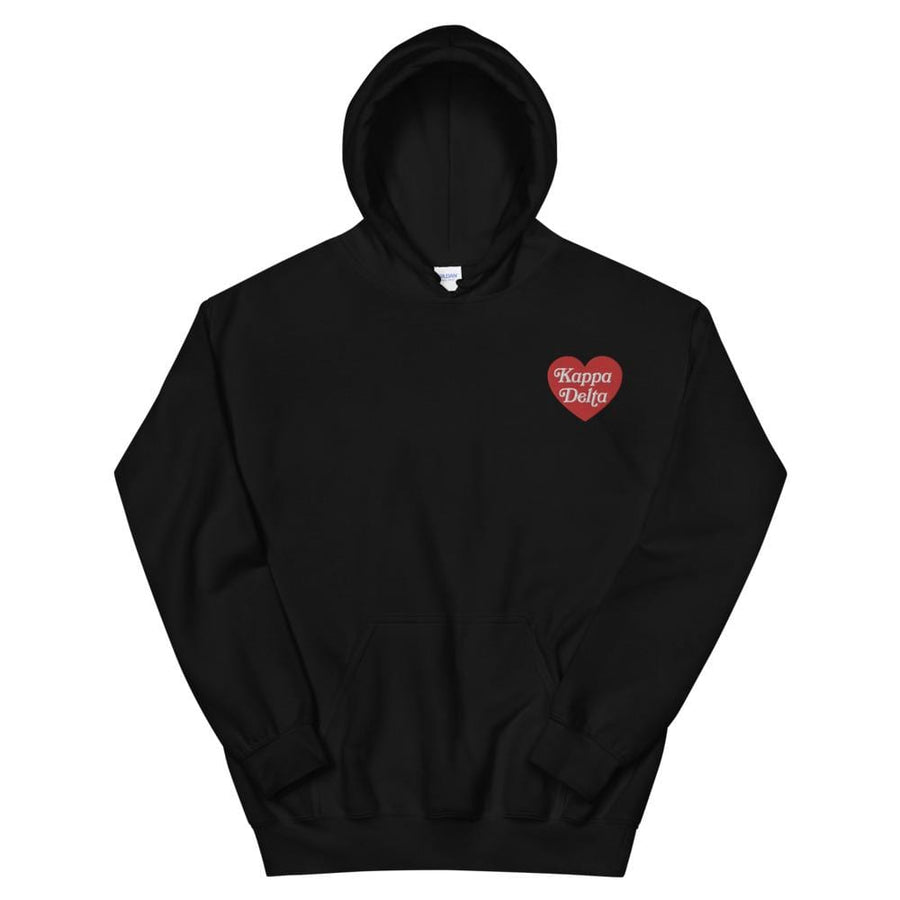 Ali & Ariel Embroidered Heart Hoodie <br> (sororities G-Z) Kappa Delta / Small
