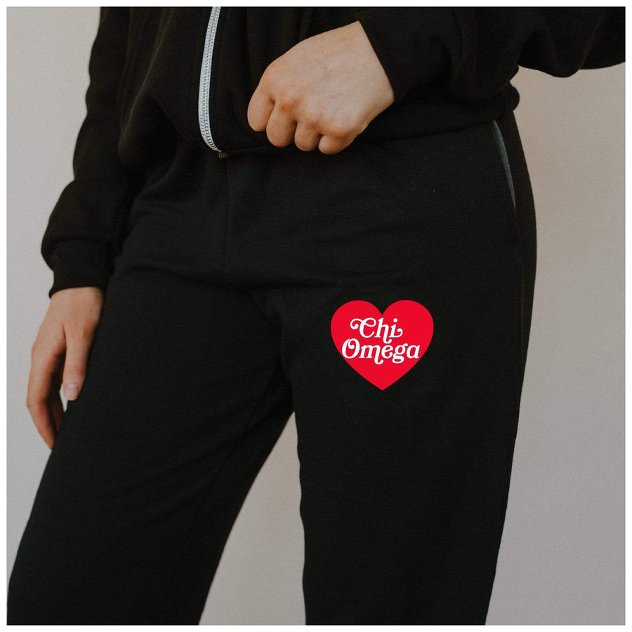 Ali & Ariel Embroidered Heart Joggers  <br> (sororities A-D)