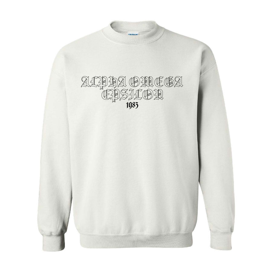 Ali & Ariel Embroidered Old English Fleece <br> (sororities A-D)