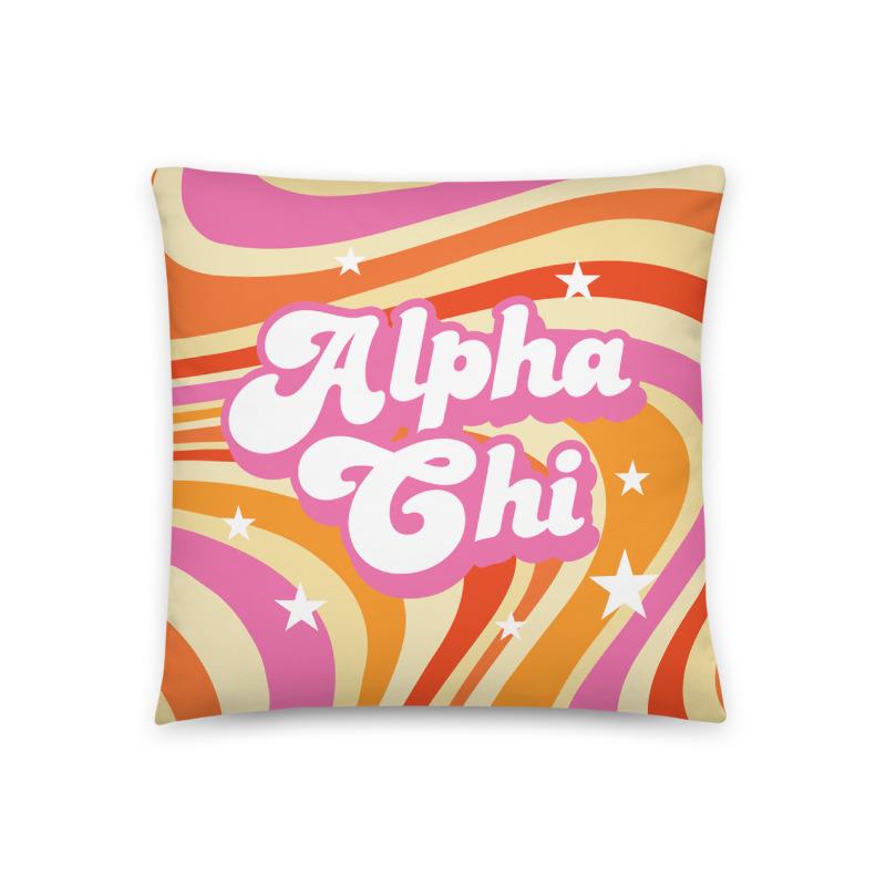Ali & Ariel Good Vibes Pillow <br> (available for multiple sororities) Alpha Chi Omega