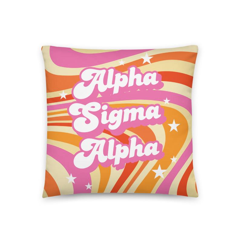 Ali & Ariel Good Vibes Pillow <br> (available for multiple sororities) Alpha Sigma Alpha
