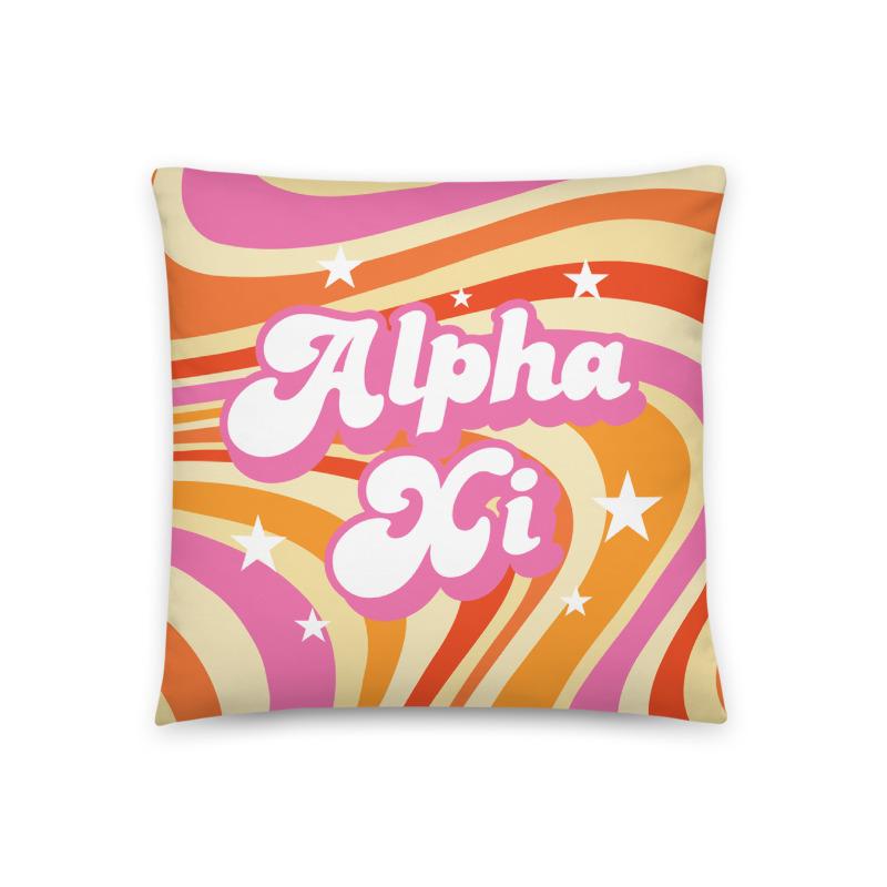 Ali & Ariel Good Vibes Pillow <br> (available for multiple sororities) Alpha Xi Delta