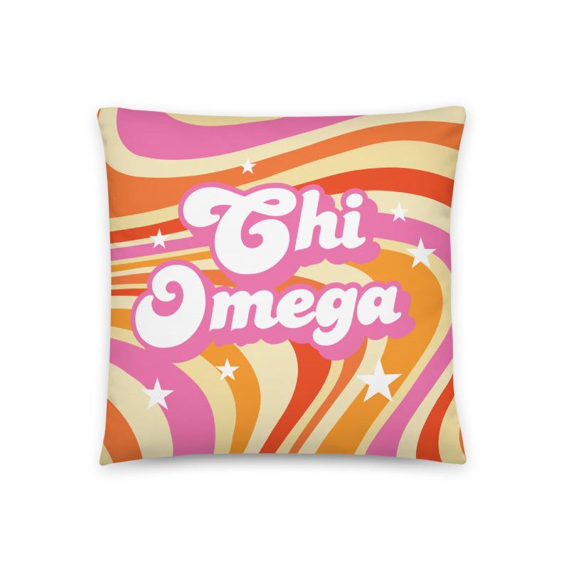 Ali & Ariel Good Vibes Pillow <br> (available for multiple sororities) Chi Omega