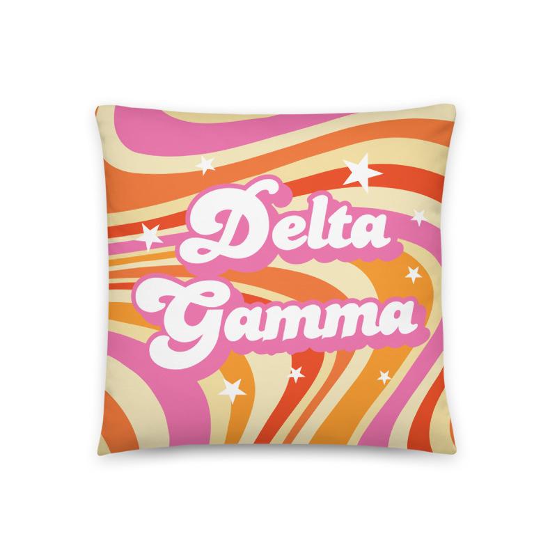 Ali & Ariel Good Vibes Pillow <br> (available for multiple sororities) Delta Gamma