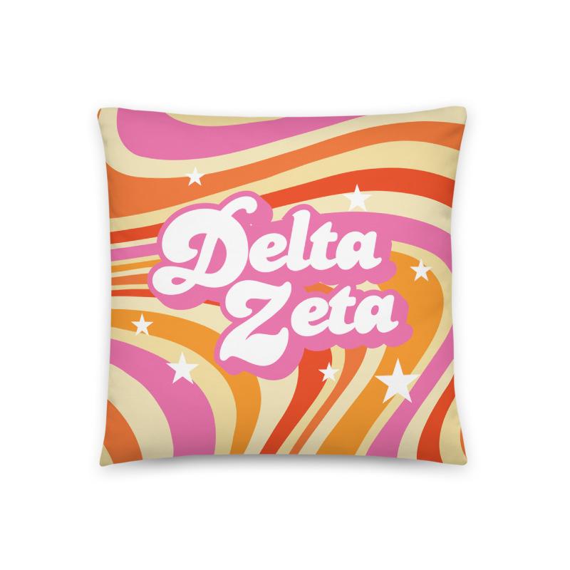 Ali & Ariel Good Vibes Pillow <br> (available for multiple sororities) Delta Zeta