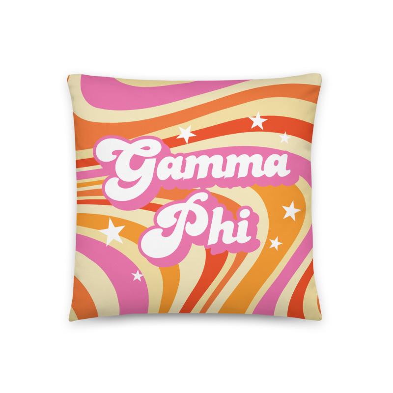 Ali & Ariel Good Vibes Pillow <br> (available for multiple sororities) Gamma Phi Beta