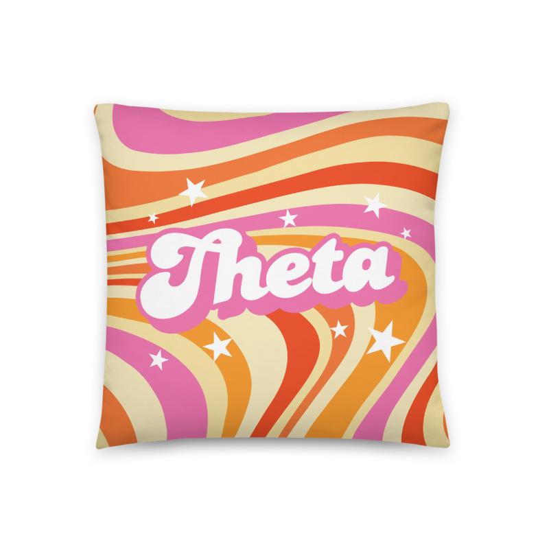 Ali & Ariel Good Vibes Pillow <br> (available for multiple sororities) Kappa Alpha Theta
