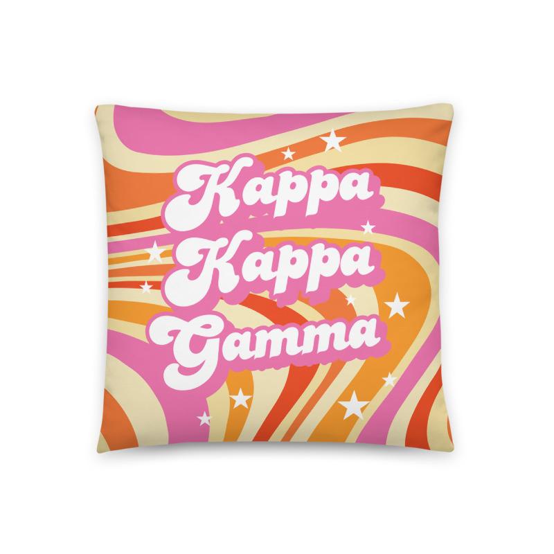 Ali & Ariel Good Vibes Pillow <br> (available for multiple sororities) Kappa Kappa Gamma