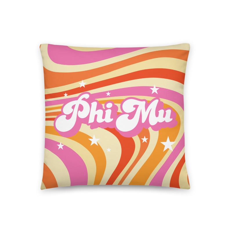 Ali & Ariel Good Vibes Pillow <br> (available for multiple sororities) Phi Mu