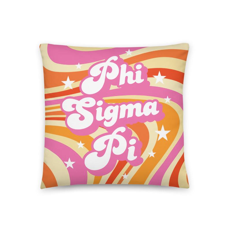 Ali & Ariel Good Vibes Pillow <br> (available for multiple sororities) Phi Sigma Pi