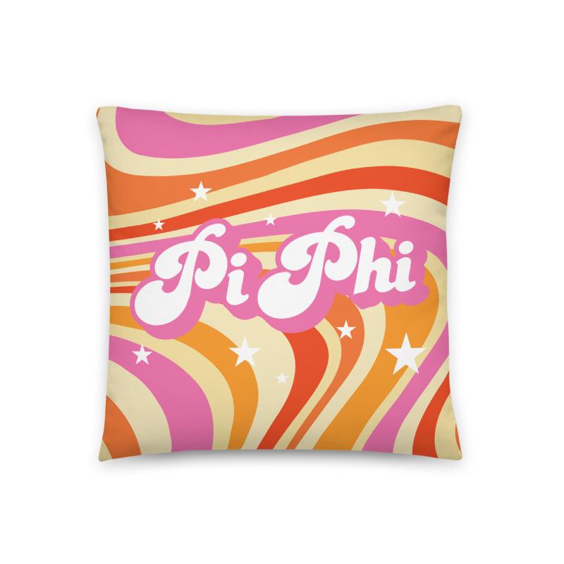 Ali & Ariel Good Vibes Pillow <br> (available for multiple sororities) Pi Beta Phi