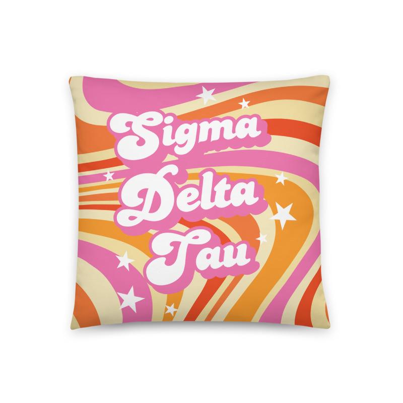 Ali & Ariel Good Vibes Pillow <br> (available for multiple sororities) Sigma Delta Tau