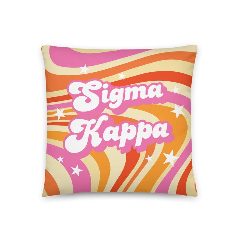Ali & Ariel Good Vibes Pillow <br> (available for multiple sororities) Sigma Kappa