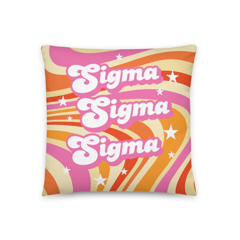 Ali & Ariel Good Vibes Pillow <br> (available for multiple sororities) Sigma Sigma Sigma
