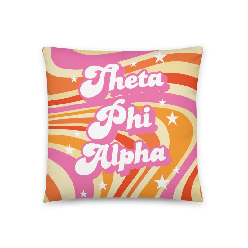Ali & Ariel Good Vibes Pillow <br> (available for multiple sororities) Theta Phi Alpha