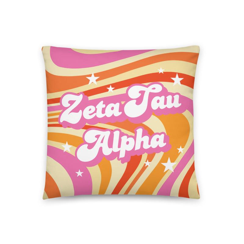 Ali & Ariel Good Vibes Pillow <br> (available for multiple sororities) Zeta Tau Alpha