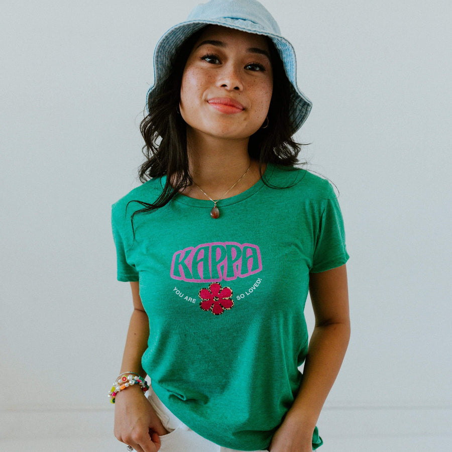 Ali & Ariel Green Blossom Baby Tee <br> (sororities G-Z)