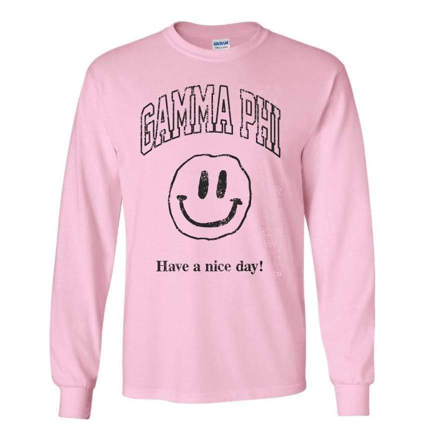 Ali & Ariel Have a Nice Day Long Sleeve in Pink <br> (sororities G-Z)