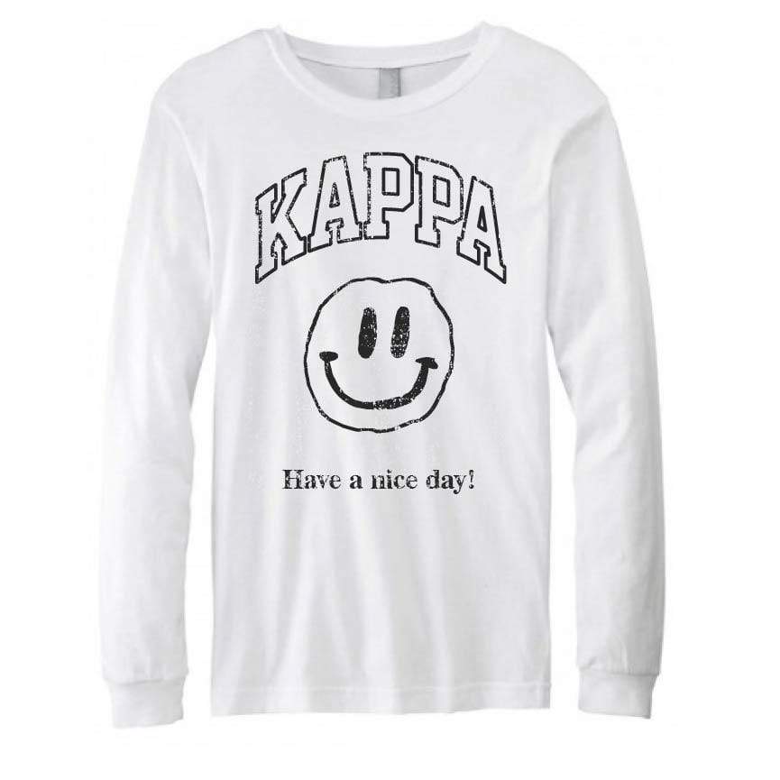 Ali & Ariel Have a Nice Day Long Sleeve in White <br> (sororities G-Z)