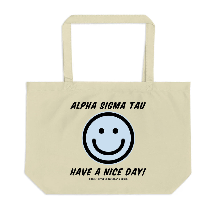 Ali & Ariel Have A Nice Day Tote <br> (available for all organizations!) Alpha Sigma Tau