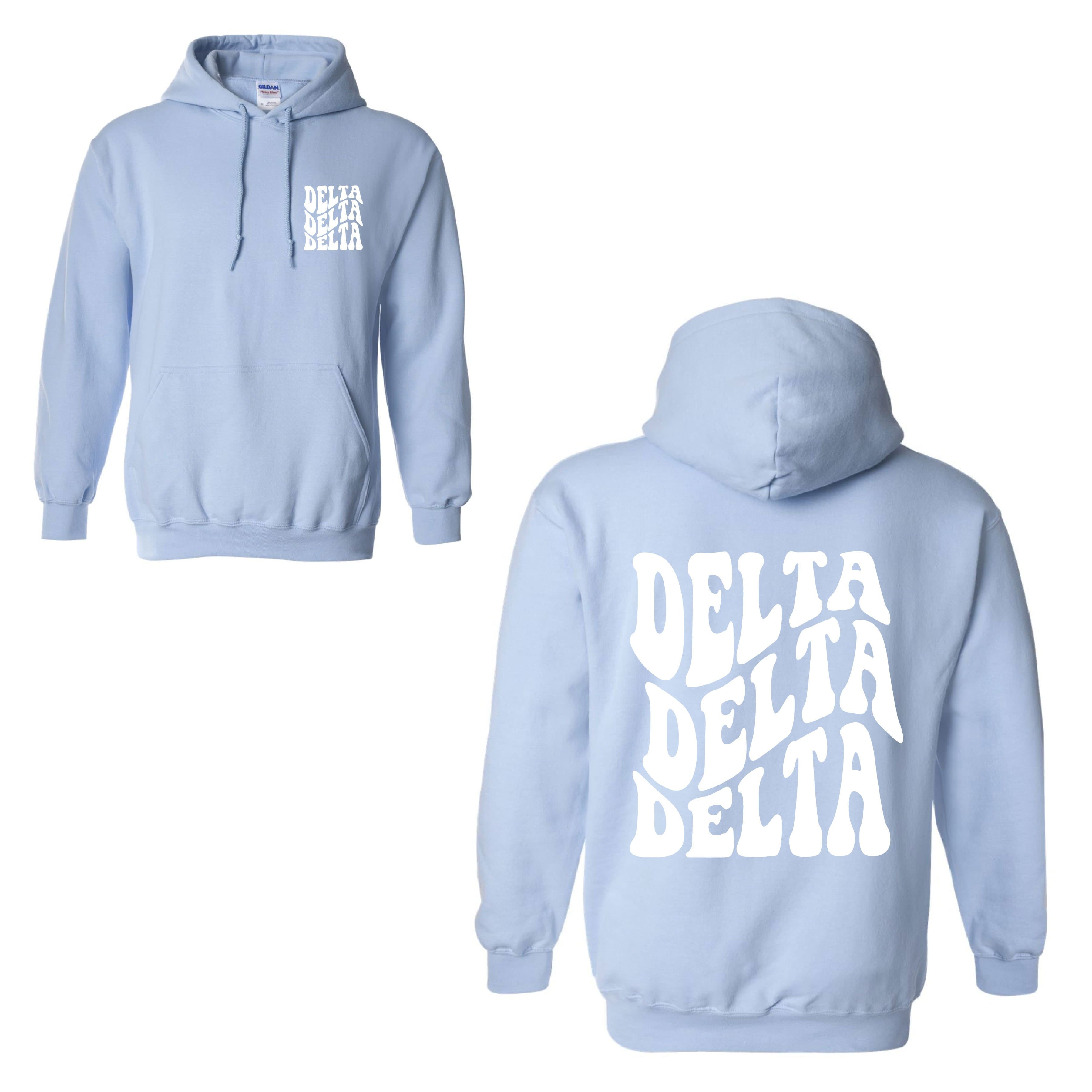 Delta buying Delta Delta Yin-Yang Surf Sorority Hoodie Mineral Wash Tie Dye | Greek Life Sweatshirt | Tri Delta comfy hoodie