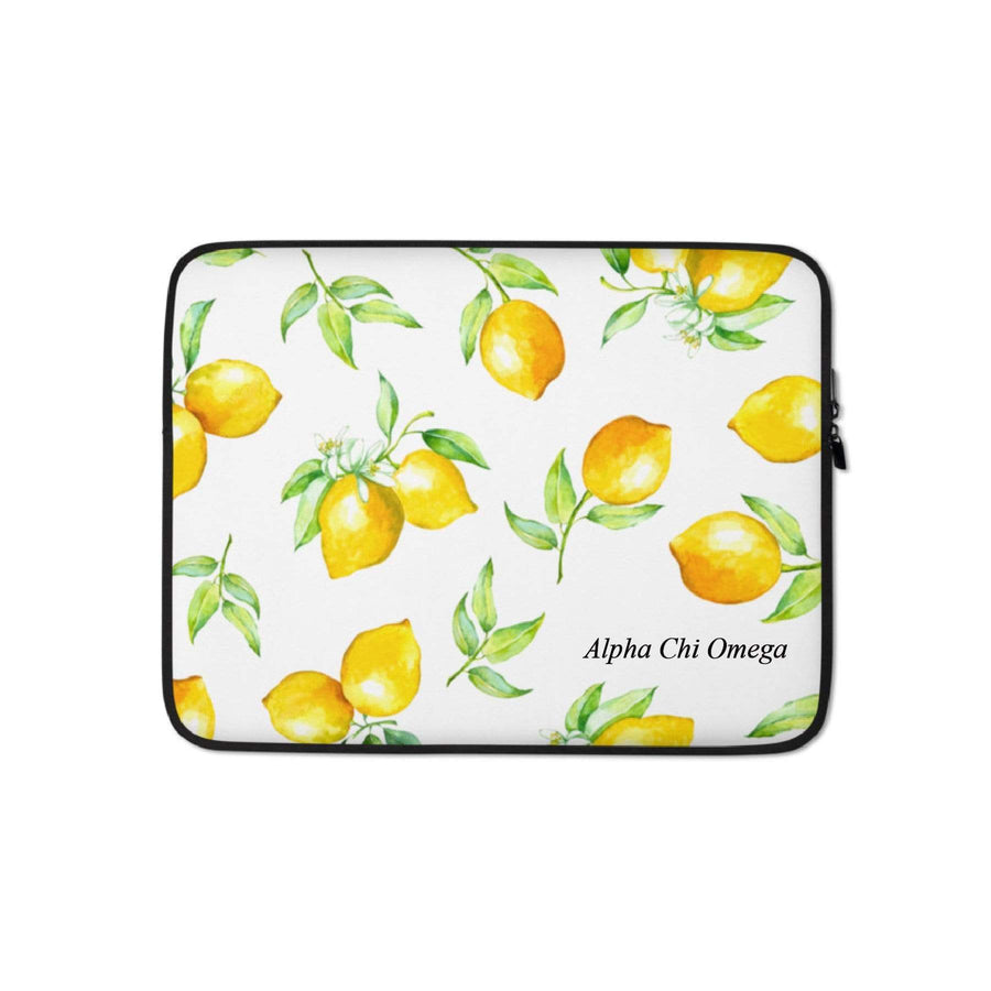 Ali & Ariel Lemon Laptop Sleeve <br> (available for multiple organizations!) Alpha Chi Omega / 13