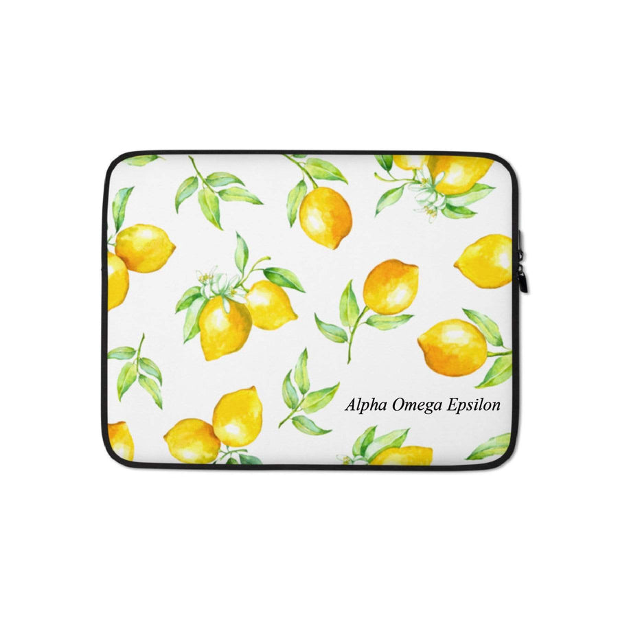 Ali & Ariel Lemon Laptop Sleeve <br> (available for multiple organizations!) Alpha Omega Epsilon / 13