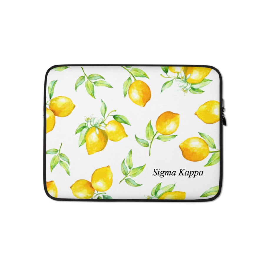 Ali & Ariel Lemon Laptop Sleeve <br> (available for multiple organizations!) Sigma Kappa / 13