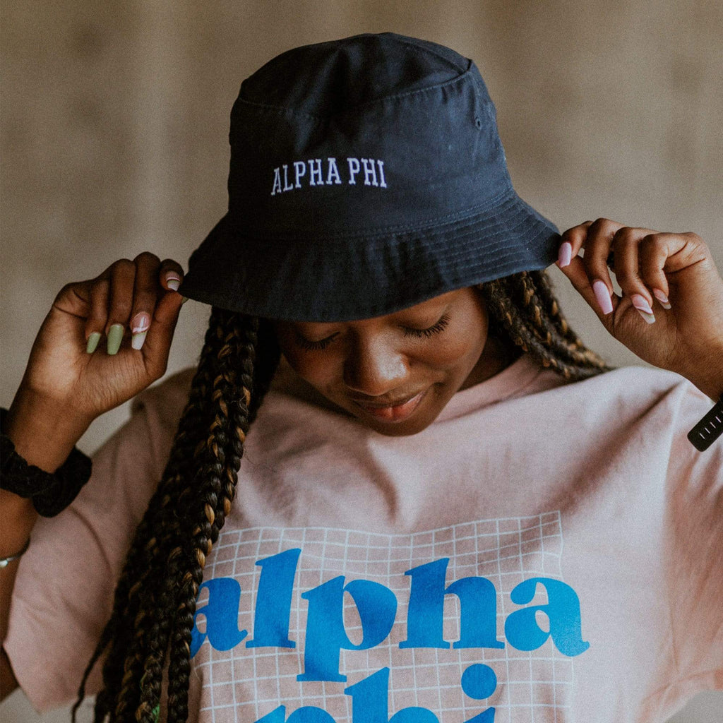 Ali & Ariel Navy Bucket Hat (available for all sororities)
