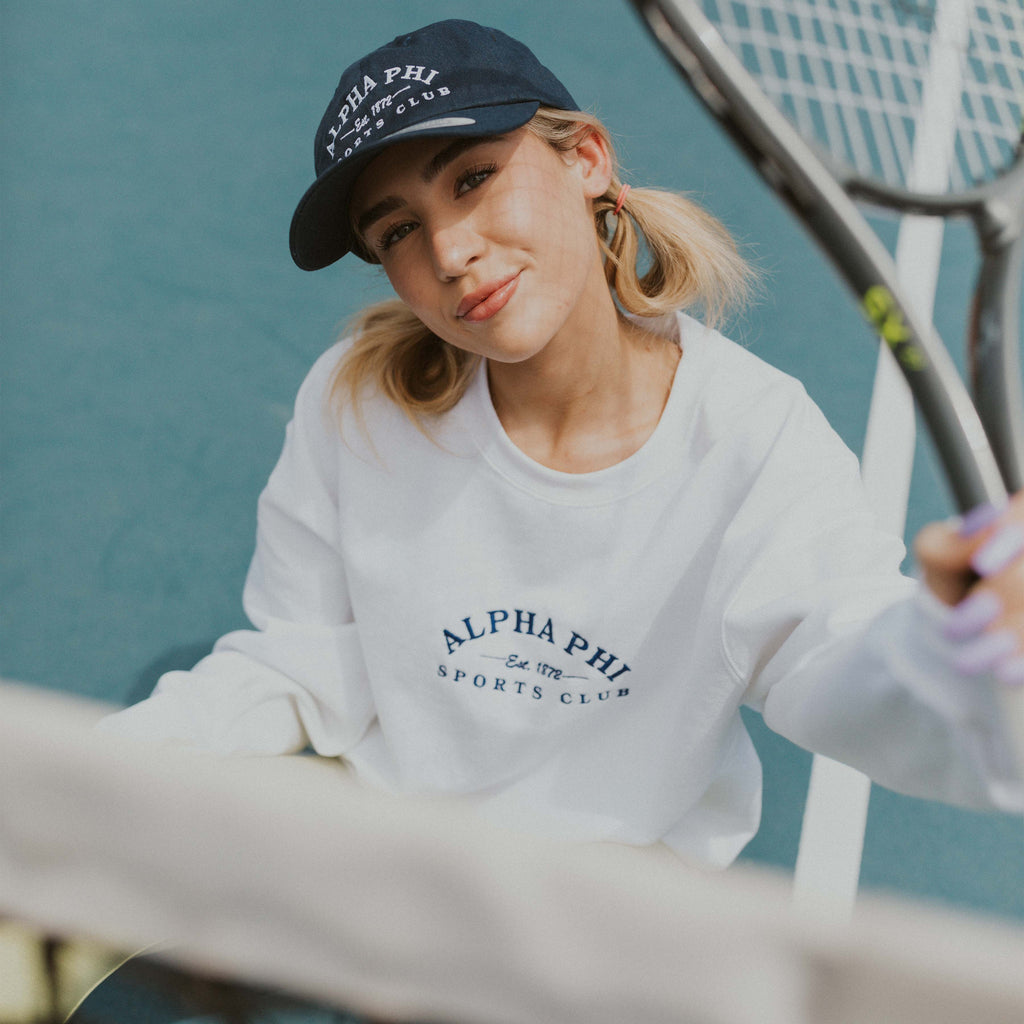 Ali & Ariel Navy Sports Club Hat (available for all sororities)