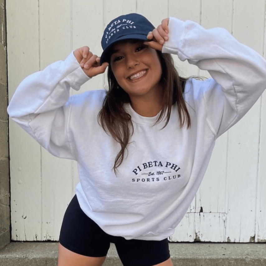 Ali & Ariel Navy Sports Club Hat (available for all sororities)