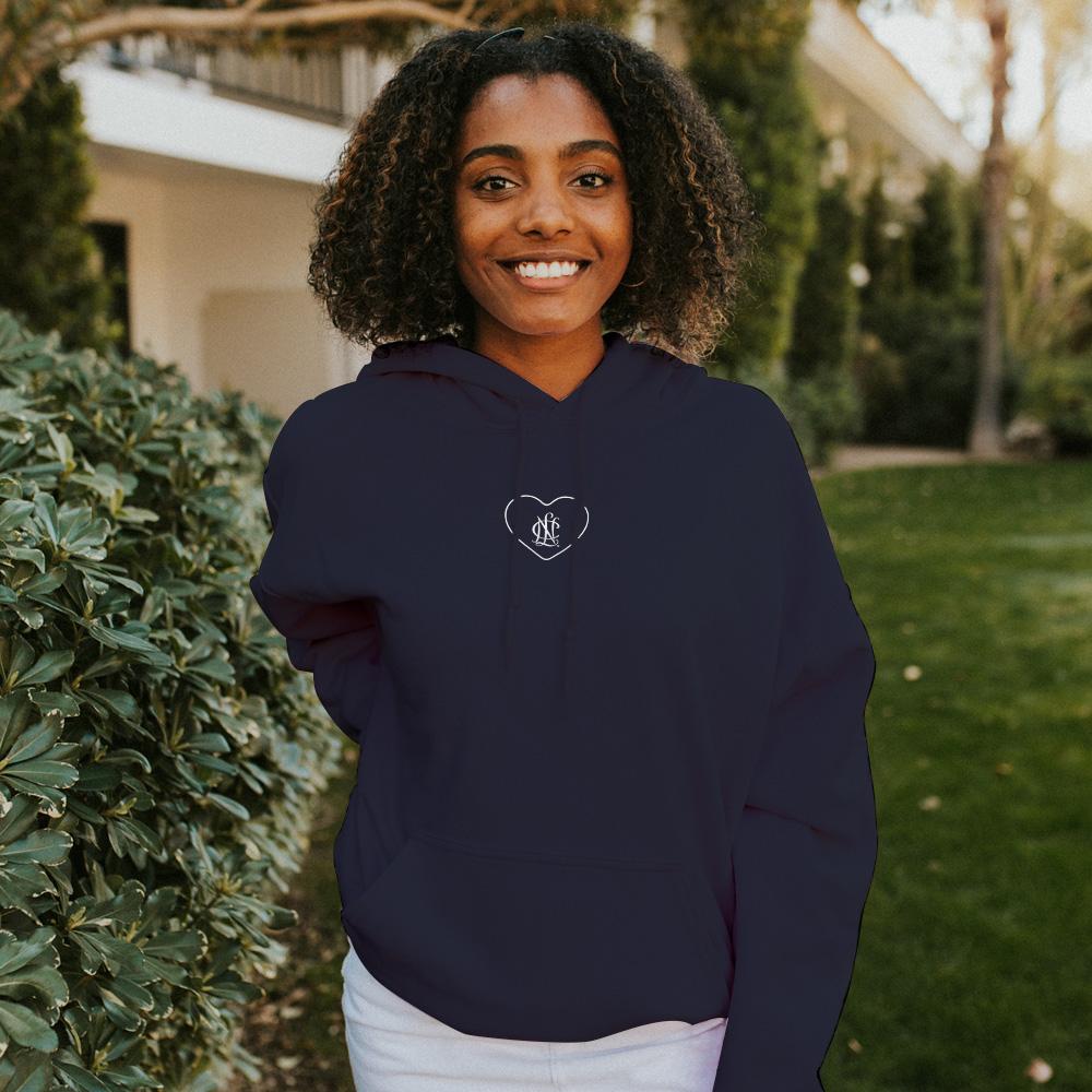 NCL Navy Embroidered Heart Icon Hoodie