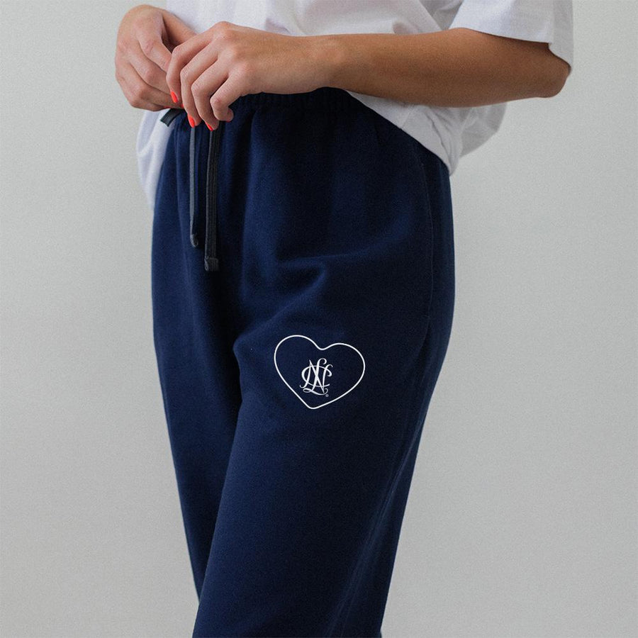 NCL Navy Embroidered Heart Icon Joggers